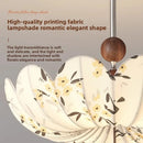 Ljojo Lotus Fabric Pendant Light for Bedroom Living Room Solid Wood Restaurant