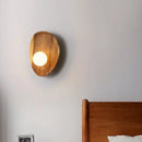 2026 Natural Wood Wall Sconce Glass Shade LED Retro Nordic Minimalist by Ljojo