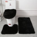 Ljojo 3 Piece White Bathroom Rugs Sets Non-Slip Bath Mats Lid Cover Contour Mat