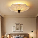 French Medieval Ceiling Lamp Cloth Lampshade Bedroom Plum Blossom Wood Retro Living Room Ljojo Lamps