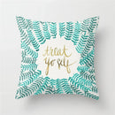 Ljojo Mint Green Geometric Animal Print Pillowcase for Home and Office Decor