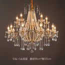 American Crystal Lamp French Retro Style Pearl Chandelier for Living Room by Ljojo