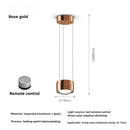 Ljojo Modern Aluminum LED Pendant Light with Dimming Remote Control