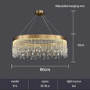 Nordic K9 Crystal Chandelier - All-Gold Led Round Ceiling Lamp - High-Quality Home Decor - Ljojo