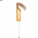 Ljojo LED Wall Light Mirror Stone Wood Wall Art Decor Bedroom Lamp
