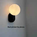 Ljojo Minimalist LED Bedside Wall Lamp Modern Simple Living Room Black White Sconces
