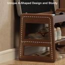 Ljojo™ Walnut Shoe Storage Bench with Cushion and Organizer