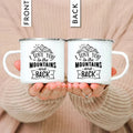 Enamel Mountain Mug with Handle by Ljojo. Best Camping Gift for Outdoor Lovers