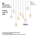 Handmade Glazed Glass Bubble Chandelier Dimmable LED G9 Light for Elegant Home Decor by Ljojo