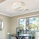 Ljojo 19.7Crystal LED Ceiling Fan with Light Chandelier, Dimmable, Remote Control