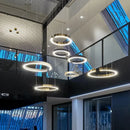 Ljojo Ring Pendant Lamp Chandelier Dimmable Ceiling Light for Dining Living Bedroom Kitchen