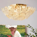 Ljojo Luxury French Glass Lotus Leaf Designer Light for Master Bedroom