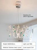 French Luxury Green Crystal Chandelier | Romantic LED Pendant Light by Ljojo