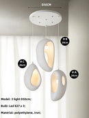 Ljojo Japanese Wabi Sabi Style E27 Pendant Lights Nordic White Ceiling Chandelier