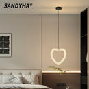 Crystal Heart-shaped Modern Pendant Light for Bedroom Living Room by Ljojo