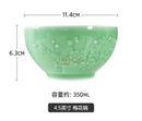 Ljojo 4.5-inch Plum Blossom Ceramic Dining Bowl for High-Temperature Tableware