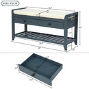 Ljojo™ Shoe Bench with Cushioned Seat, 2 Drawers, Slatted Shelf