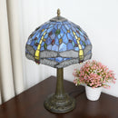 Dragonfly Stained Glass Table Lamp 12" for Bedroom Living Room Ljojo Brand
