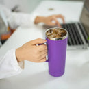 Ljojo 24oz Double Wall Coffee Tumbler with Handle Lid Stainless Steel Insulated Cup