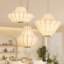 Wabi Sabi Pearl Silk Pendant Light Fixture for Living Room by Ljojo