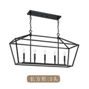 Nordic Designer Dining Room Black Chandelier | Creative Industrial Style Rectangular Lamp by Ljojo