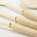 Ljojo 5-Piece Silicone Kitchen Utensil Set White Non-Stick Cooking Tools