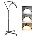 Ljojo Half Moon Lamp with Wheel 20inch 36W LED Floor Stand Light Adjustable Height