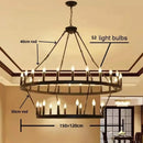 American Retro E14 Led Pendant Lights: Black Metal Chandelier by Ljojo for Living Room & Stairs
