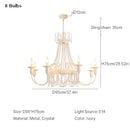 French Retro Crystal Chandelier Wall Lamp Princess Room Candle Hanging Lamp Ljojo