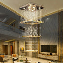 Ljojo Luxury Crystal Teardrop Chandelier for Long Stair Pendant Light