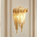 Ljojo Luxury Tassel Chandelier Lighting: Postmodern Aluminum Chain Hanging Lights for Living Room Bedroom Hotel