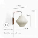 Japanese Style Imitation Silk Swing Arm Wall Lamp for Bedroom Study by Ljojo
