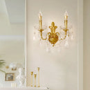 French Medieval Style Crystal Copper Wall Lamp for Living Room - Ljojo