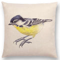Birds Painting Cushion Cover - Ljojo Collection: Robin, Titmouse, Toucan, Sparrow, Firecrest, Cardinal, Bullfinch