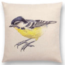 Birds Painting Cushion Cover - Ljojo Collection: Robin, Titmouse, Toucan, Sparrow, Firecrest, Cardinal, Bullfinch