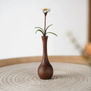 Ljojo Minimalist Solid Wood Vase, Creative Desktop Ornament for Plants and Flowers