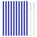 Ljojo 12Pcs Glass Straw Set: Reusable Straws 8'' Long with Cleaning Brush