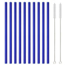 Ljojo 12Pcs Glass Straw Set: Reusable Straws 8'' Long with Cleaning Brush