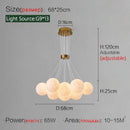 Nordic Round Glass Lamp Chandeliers - Postmodern Bedroom Living Room Lusters by Ljojo