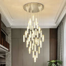 Ljojo Luxury Crystal Pendant Chandelier LED Light for Staircases and Living Rooms