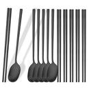 Ljojo 12Pcs Luxury Korean Stainless Steel Tableware Set