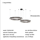 Ljojo Modern Glass Circle Led Chandeliers Dimmable Pendant Lights for Living Room