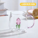 Ljojo 3D Cartoon Animal Glass Cup - Cute Single Layer Cup for Water, Coffee, Juice