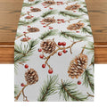 Festive Fir Pine Berry Table Runner by Ljojo for Dining & Party Decor