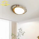 French Pastoral Cream Wind LED Ceiling Light Green Pebble Marble Retro Medieval Lamp by Ljojo