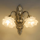 Copper Wall Lamp Medieval Style Bedroom Living Room Bedside LED Lighting Retro Flower Ljojo