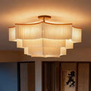 Ljojo Medieval Retro Fabric Living Room Ceiling Chandelier - LED Lighting for Home Decor