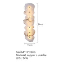 Ljojo Marble LED Wall Lamp Copper Sconce for Parlor Bedroom