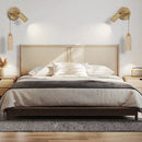 Ljojo Mid Century Modern LED Wall Lights Adjustable Switch Yellow Travertine Bedroom Lamps