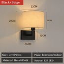 LED Wall Lamp Round Fabric Lampshade With 3W Spotlight Reading Light Sconce by Ljojo